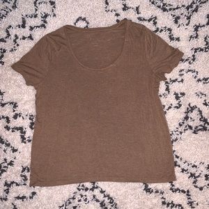 A new day brown scoop neck T-shirt